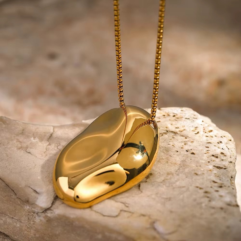 18K Gold Plated Abstract Sculptural Statement Pendant Necklace - Picture 4 of 10